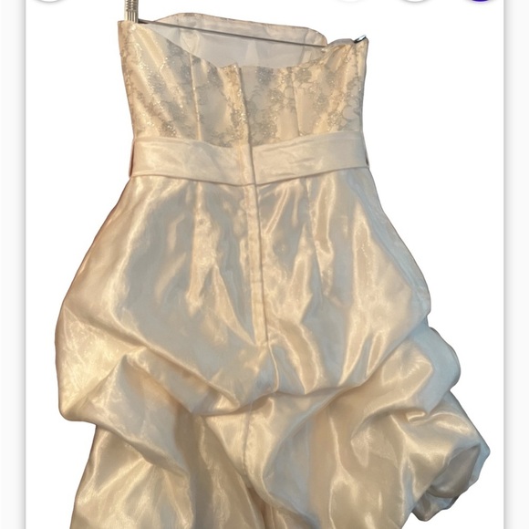 Vintage Jessica McClintock Gunne Sax Sz 1 Ivory Strapless Tiered Dress Belt - Picture 3 of 7